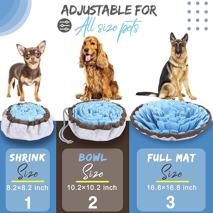 18 Inch Snuffle Mat for Dogs with Pet Training Clicker and Suction Cup – Interactive sniff mat and Slow Feeder, snuffle toys for dogs Stress Relief – Washable Puzzle Toy for Large and Small Breeds