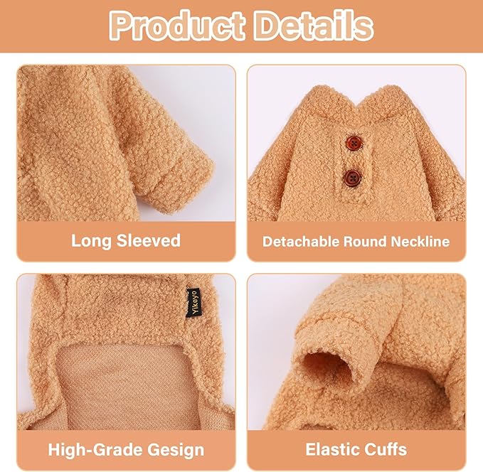 Dog Pajamas Small Sized Dogs Boy Girl Small Dog Sweater Fleece Puppy Clothes Jammies Doggie Pjs Chihuahua Fall Winter Warm Pet Onesies Jumpsuit Clothing Male Female
