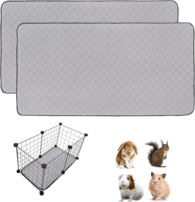 LWYMX Guinea Pig Bedding, Guinea Pig Pee Pads Washable and Reusable 2 Pack, Guinea Pig Fleece Cage Liners12*24