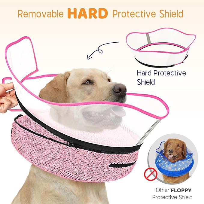 Supet Raised Inflatable Dog Cone Alternative Collars for After Surgery, Dog Donut Collar After Surgery, Soft Pet Cone for Small Medium Large Dogs to Stop Licking