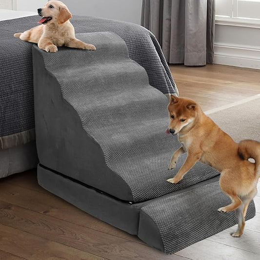 Dog Stairs & Steps for High Beds 30-36 Inches Tall for Small Dogs, LitaiL Pet Stairs/Steps for Beds 30 Inches High, Non-Slip Dog Ramps for Older Cats