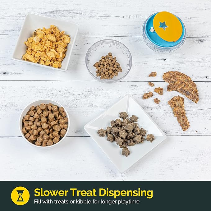 Pet Zone IQ Treat Ball Interactive Dog Ball - 3" Puzzle Treat Dispenser, Durable, Slow Feeder, for All Dog Breeds, Toys to Keep The Busy and Enrichment