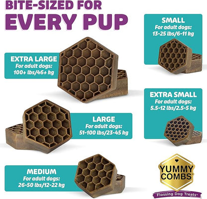 Yummy Combs Dog Dental Treats – Fish & Egg Protein – Vet VOHC Approved, Removes Tartar – A Daily Teeth Cleaning Treat for Small Dogs (30 Count)