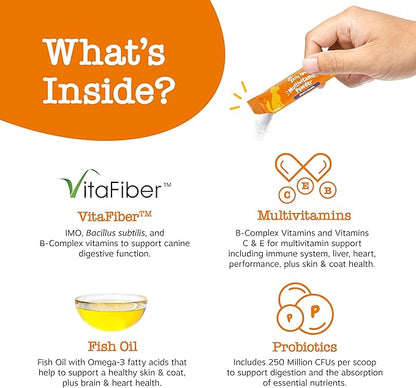 Zesty Paws 10-in-1 Dog Multivitamin - Gut, Immune, Joint, Skin & Coat Support, and More - Dog Vitamins and Supplements Powder - Pet Supplements with Omega Fish Oil & VitaFiber - Salmon - 30 Ct