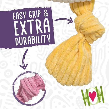 HuggleHounds Knottie Plush Dog Toy - Dog Stuffed Animal Toy, Puppy Toys, Squeaky Dog Toy for Small, Medium & Large Dogs, Durable Plush to Keep Them Busy - Lillie Llama, Large