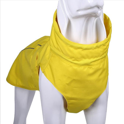 Adjustable Waterproof Dog Raincoat for Dogs,Lightweight Pet Rain Jacket Puppy Clothes with Reflective Strip for Small Medium Large Dogs (Yellow, XXX-Large)