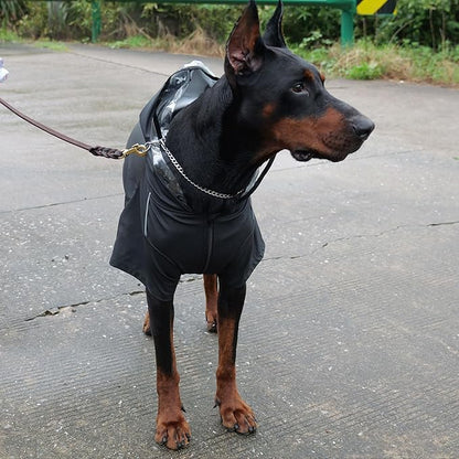 Four-Legged Full Coverage Waterproof Dog Raincoat with Reflective Features Pet Raincoats for Large Medium Small Dogs Black 4XL