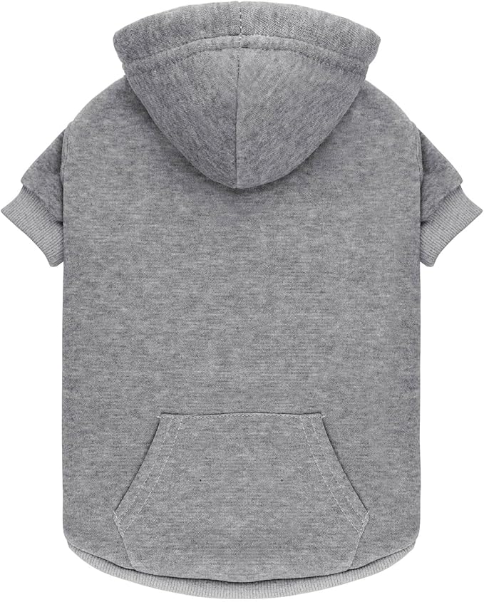 Grey Medium Dog Sweater - Soft Brushed Fleece Dog Clothes with Pocket