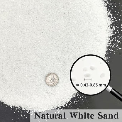 10 lbs Aquarium Sand, 0.4-0.8 mm Aquarium Gravel for Fish Tank. Decorative White Sand for Fish Tank, Paintings, Plants Potted, Candle, Vase and Crafts