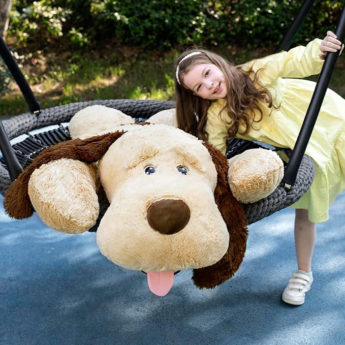 MaoGoLan 51" Giant Dog Plush, Life Size Large Stuffed Animal Dog, Fluffy and Cuddly Stuffed Puppy Stuffed Animal Throw Pillow Toy Birthday for Girls Kids