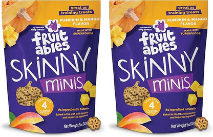Fruitables Dog Treats, Pumpkin Mango, 5 Ounces | Pack of 2 | Low Calorie | Training Treats | Grain Free