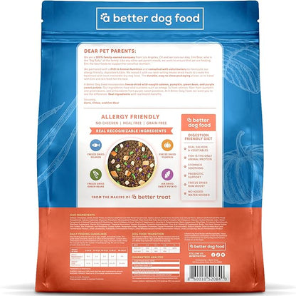 A Better Treat | Allergy Friendly Ocean Blend Dry Dog Food | Raw You Can See | No Chicken, No Grain, No Meal Ingredients | Fish Only Animal Protein |Stomach Soothing Kibble + Freeze Dried Raw Dog Food