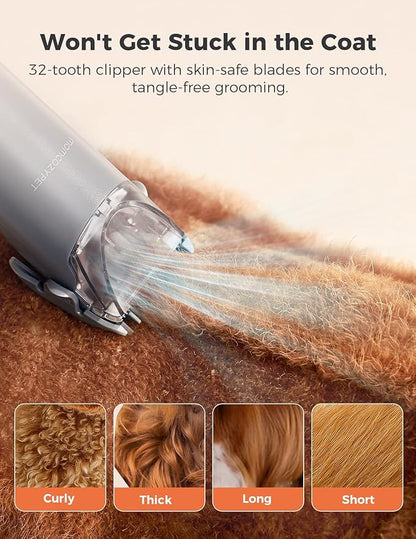 Dog Grooming Kit, FurEase Dog Grooming Vacuum with Dog Clippers for Grooming, 13000Pa Powerful Dog Vacuum for Shedding Grooming with 5 Pet Grooming Tools