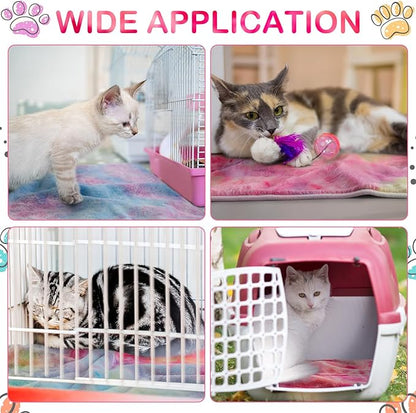 Reginary 4 Pcs Waterproof Guinea Pig Blankets Washable Small Animal Fleece Bedding Guinea Pig Cage Liners Reusable Training Pads Pet Pee Pad Sleep Mat for Hamster(Tie Dye Pattern,35 x 24 Inch)