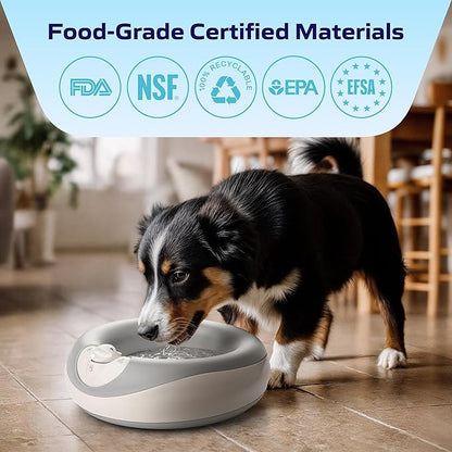 TORUS Filtered Portable Dog Water Dispenser [Upgraded 2025], 2L / 68oz, Automatic Pet Water Dispenser Noise-Free No Spill Water Bowl for Dogs, No Power Needed, Ideal for Medium & Large Pets