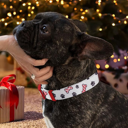 Pawtitas Soft Adjustable Puppy Collar Leash Harness Sold Separately Personalized Customizable Dog Collar Embroidered Customize Pet Name Phone Number Christmas Dog Collar Large Dog Christmas