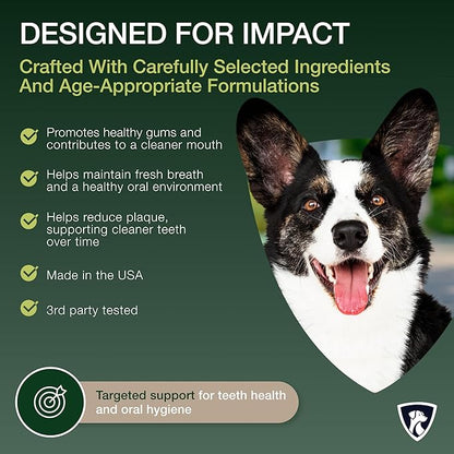 Select Senior Dog Dental Powder 30 Servings | Beef Flavored Dog Breath Freshener for Oral & Gum Health | Pet Dental Powder Helps Manage Plaque & Tartar Buildup and Chewing Issues | 4.6 Oz