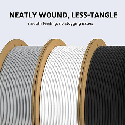 ELEGOO PLA Plus Filament 1.75mm Gray 2KG, PLA+ Tougher and Stronger 3D Printer Filament Pro Dimensional Accuracy +/- 0.02mm, 2 Pcs 1kg Spool(2.2lbs) Fits for Most FDM 3D Printers