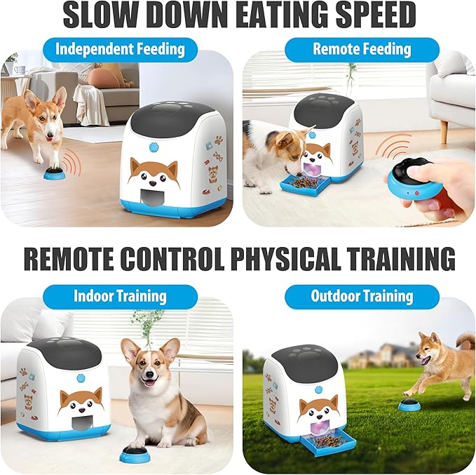 PICAPETS Dog Puzzle Feeder Toy – Remote Control Automatic Treat Dispenser with Light, Interactive IQ Training Slow Feeder, Large Capacity for All Dog Breeds