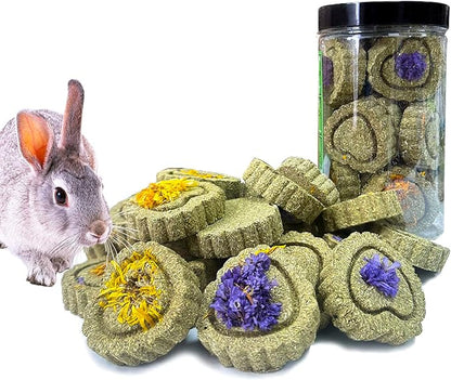 FIPASEN Rabbit Chew Toys for Teeth, 18PCS Natural Timothy Hay Chew Toy, Improve Dental Health for Bunny/ Chinchilla/ Guinea Pig/ Hamsters/ Holland Lop, Small Rodent Pet Molar Teeth Treats Toys