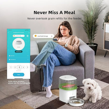 5G WiFi Automatic Cat Feeders Easy to Use - 8cup/68oz Cat Food Dispenser, Automatic Timed Cat Feeder with Dual-Band WiFi APP Control for Remote Feeding, Easy to Clean Also for Dogs