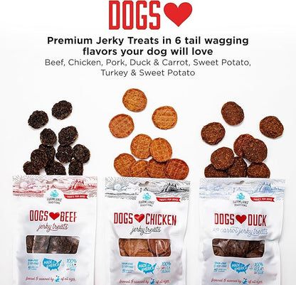 Farmland Traditions Dogs Love Beef Jerky Dog Treats, All Natural, Grain-Free, High Protein Training Treats, 2 Pound (Pack of 1) Bag