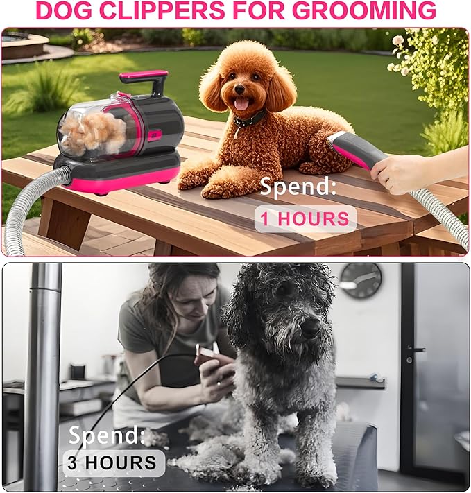 S7 Dog Grooming Vacuum Kit with Nail Grinder,1.5L Dust Cup,Dog Hair Vacuum for Shedding,Grooming Tools for Dogs,Home Cleaning
