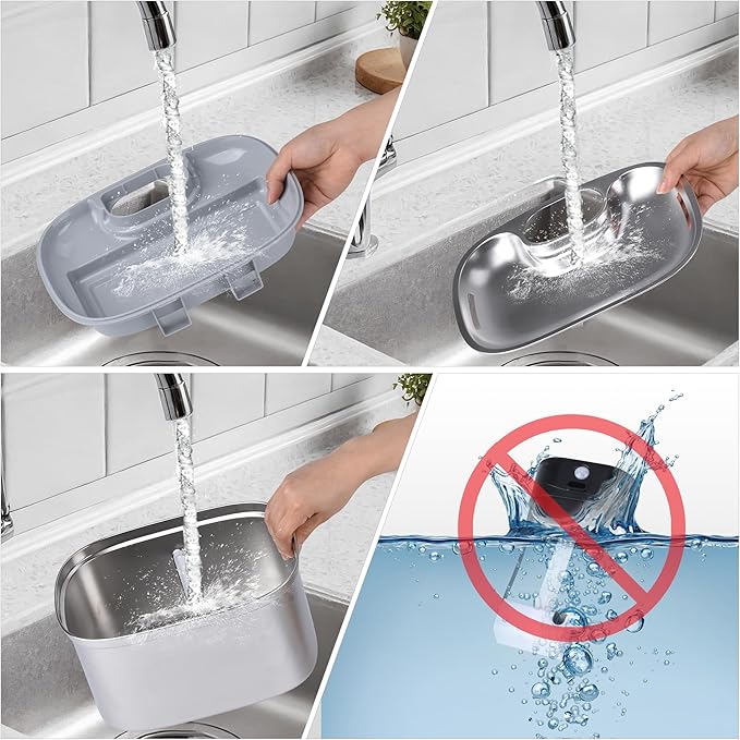 Wireless Cat Water Fountain Stainless Steel, 5L/169oz Automatic Pet Water Dispenser with 5000mAh Battery, 3 Modes (Sensor/Timer/Continuous), Ultra Quiet Pump & 6 Replacement Filters for Cats & Dogs