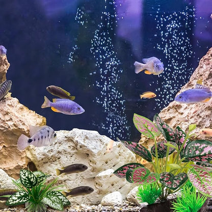 Moonorange Reptile Artificial Plants, Terrarium Plants Decorations Supplies, Aquarium Fish Tank Plant, Amphibian Habitat Hideout Tank Accessories (M Set-2pcs/A)