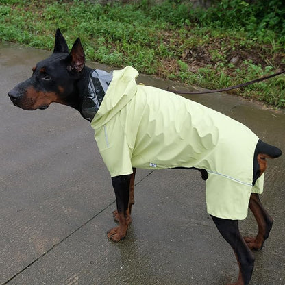 Four-Legged Full Coverage Waterproof Dog Raincoat with Reflective Features Pet Raincoats for Large Medium Small Dogs Light Green M