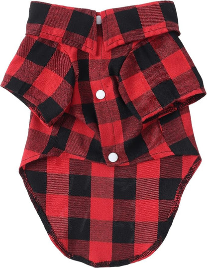 Dog Shirts Plaid Dog Clothes for Small Medium Large Dogs - Owner and Pet Shirts Sold Separately