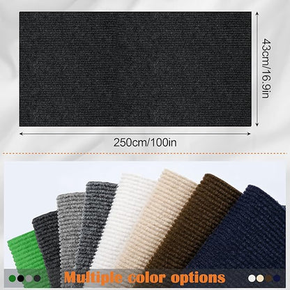 Cat Scratch Furniture Protector - 100" x 17" Trimmable Self-Adhesive Cats Claws Scratch Pads, DIY Cat Climbing Couch Protector for Scratch Post Cat Tree Replacement Indoor (Black)