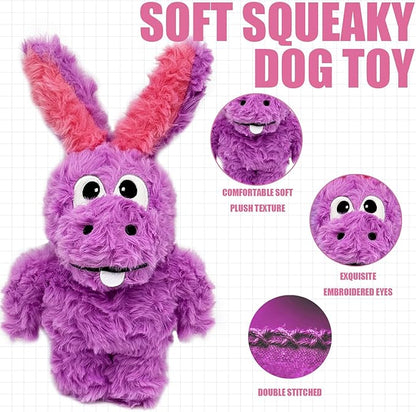 SLIWOWO Donkey Squeaky Dog Toys to Keep Them Busy, Stuffed Plush Girl Dog Toy Birthday Gift Crinkle Pet Puppy Tug Toy for Small Medium Large Dogs (Purple)
