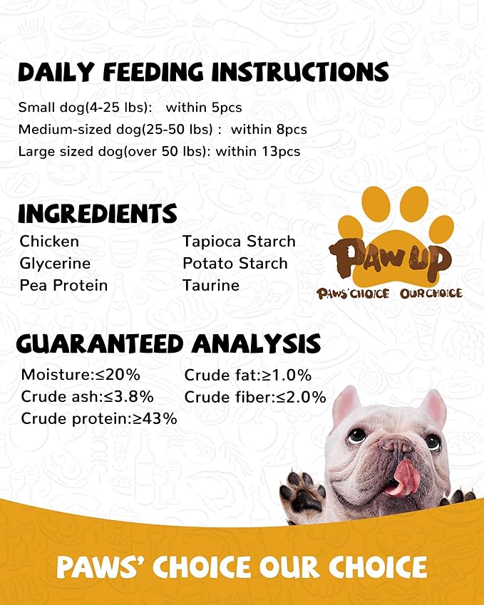 PAWUP Chicken Jerky Strips Dog Treats, Low Fat High Protein, Natural Chicken Dog Jerky, Training Treats for Small & Medium Dogs, 12.5 oz