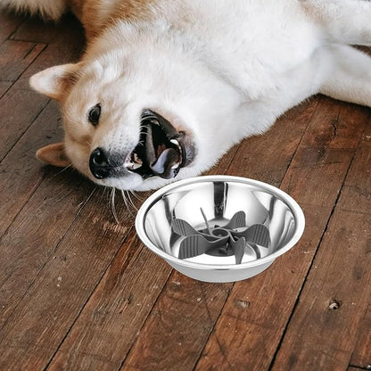 Silicone Slow Feeder Insert for Dog Bowls Soft Slow Feeding Bowl Insert to Reduce Eating Speed Anti-Choking Pet Feeder for Dogs and Cats Easy to Use Gray