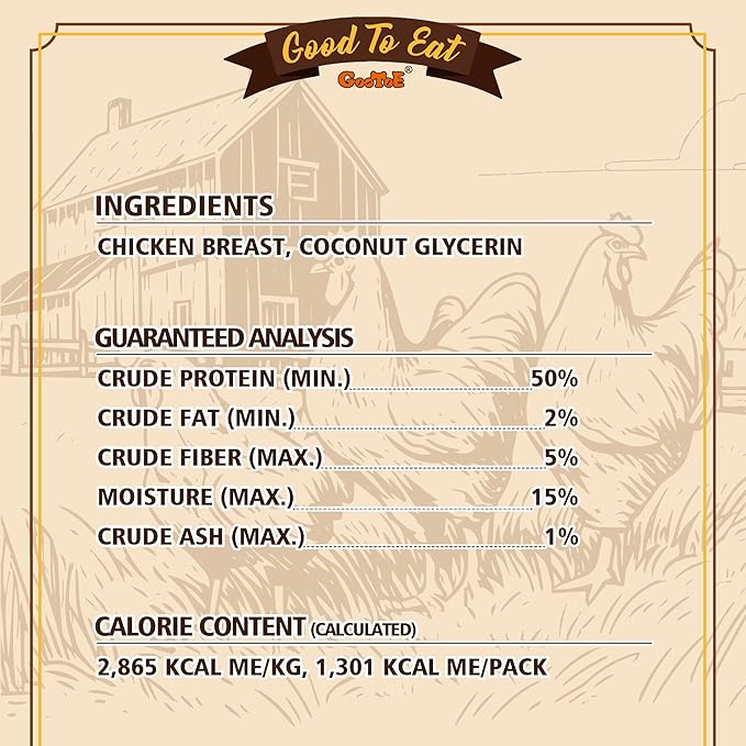 Gootoe Soft Chicken Breast Strips 1 lb, Dog Treats, All Natural, Grain-Free, High-Protein, Healthy & Easily Digestible, Soft Texture