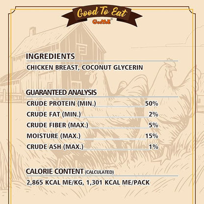 Gootoe Soft Chicken Breast Strips 1 lb, Dog Treats, All Natural, Grain-Free, High-Protein, Healthy & Easily Digestible, Soft Texture