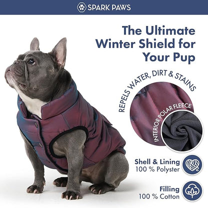 Spark Paws Dog Winter Jacket, Water-Resistant Coat, Warm Reflective Windproof Fleece-Interior, for Medium and Large Dogs - Cosmic - 3XL