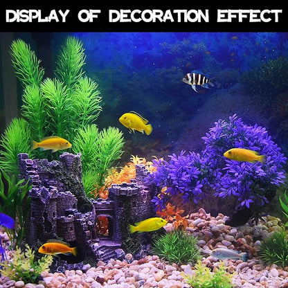 PTFJZ Aquarium Decorations- Castle Fish Tank Bubbler Decorations for Aquatic Pets to Breed Play and Rest Fish Decorations for Tank