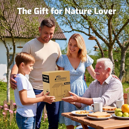 Richbird Smart Bird Feeder Camera with Vivid 2.5K Color Night Vision, Free AI Bird Identifier, Durable Squirrel-Resistant Metal Body, Solar Powered, Outdoor Gift for Birds Lovers and Family