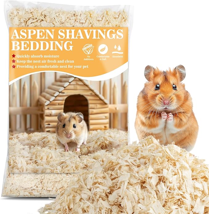 Sukh 14 OZ Aspen Hamster Bedding - Aspen Shavings Pet Supplies Bedding and Litter for Guinea Pig Rabbit Snake Enclosure Horse Bunny Hedgehog Chicken Coop Reptile Chinchilla Small Animal