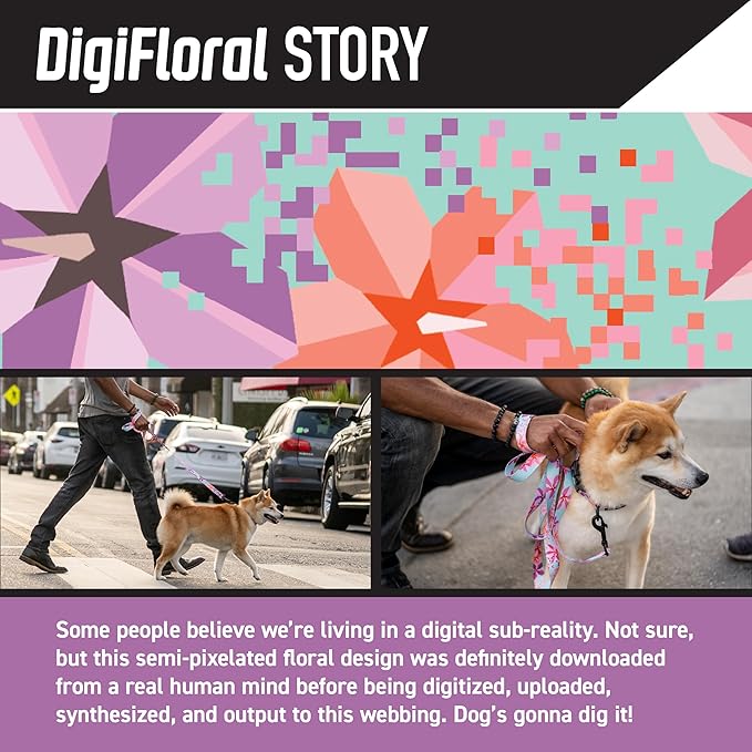 Wolfgang Heavy Duty Adjustable Dog Harness, Pull-Tested to Over 800 lbs for Walking & Training, DigiFloral Print, Extra Large