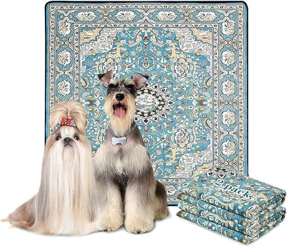 Qeils Washable Pee Pads for Dogs, 2 Pack Reusable 36"x36" Super Absorbent Leakproof Training Pads, Non-Slip Potty for Crate, Floor, Couch, Whelping Litter Mat Puppy Supplies