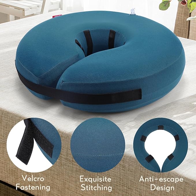 MIDOG Dog Cone - Inflatable Soft Donut Collar Alternative for Dogs After Surgery, Protective Recovery Collar Prevents Licking, Comfortable E-Collar Alternative for Small Medium Large Dogs (Blue, S)
