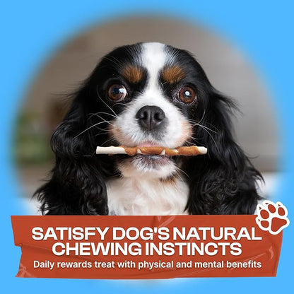 PETPHABET Chicken Wrapped Rawhide Dog Treats - Hide Twists Sticks for Chew, Natural Pet Snack for Small Puppy Traning and Dental Healthy, Chicken Flavor, 5 Inch, 30 Count