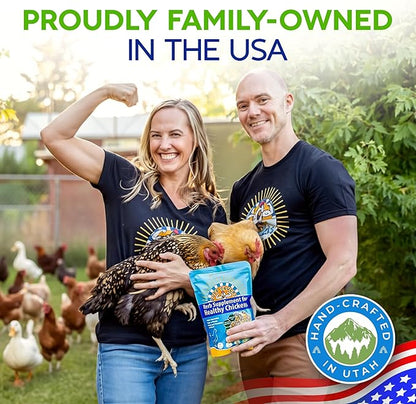 Buff Clucks Herb Supplement for Backyard Chickens - Natural Chicken Treats, Poultry Feed Botanical Mix, Plant-Based Coop Snacks for Daily Wellness, Feather Quality, Egg Production, USA (12 oz)