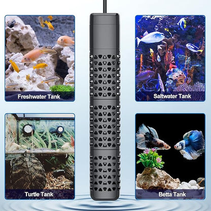 HiTauing Aquarium Heater, Upgraded 200W Fish Tank Heater with Intelligent Leaving Water Automatically Stop Heating and Advanced Temperature Control System, Suitable for Saltwater and Freshwater