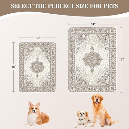 Washable Pee Pads for Dogs, Reusable Dog Training Pads. 54''x72'' Super Absorbent Dog Rugs, Non-Slip and Leakproof Pee Mat for Dogs, Large Whelping Pads for Crates and Floors