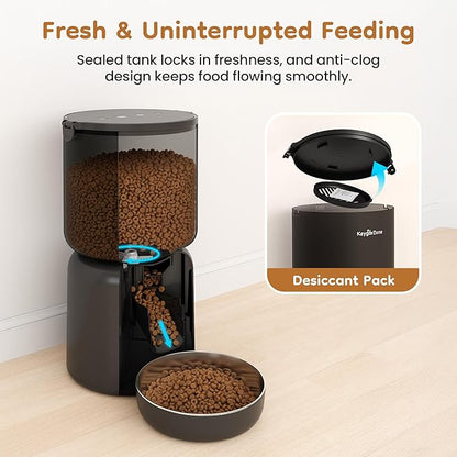 Automatic Cat Feeder, Adjustable 1080p Camera, 5G WiFi & App Control Cat Food Dispenser, Automatic Feeder Cat Dry Food with Dual Power & Voice Recording, Smart Automatic Dog Feeder Portion Control