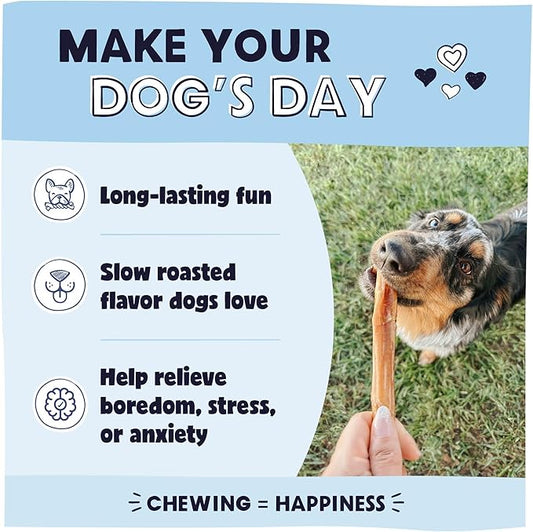 Pawstruck Natural 5-8" Bully Sticks for Dogs - Best Long-Lasting, Rawhide-Free, Low Odor Dental Chew Treat - Healthy Single Ingredient, 100% Real Beef - 8 oz Bag - Packaging May Vary